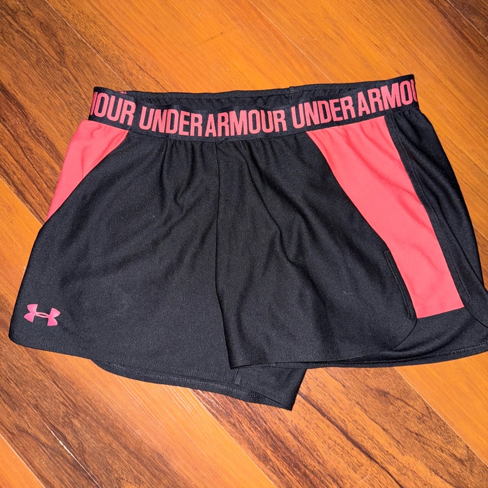Under Armour Black and Pink Athletic Shorts